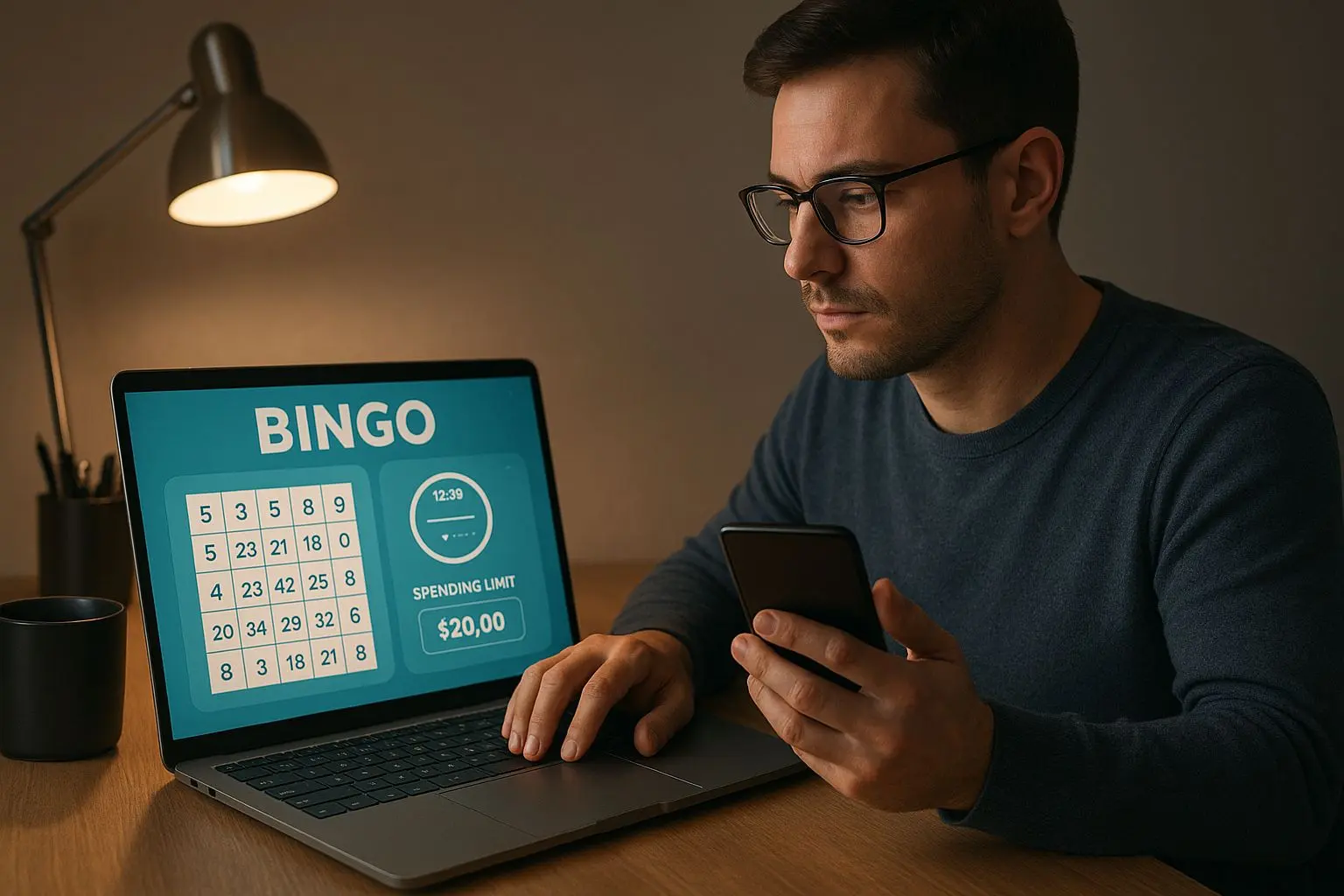Player managing bingo budget with time and spending limits
