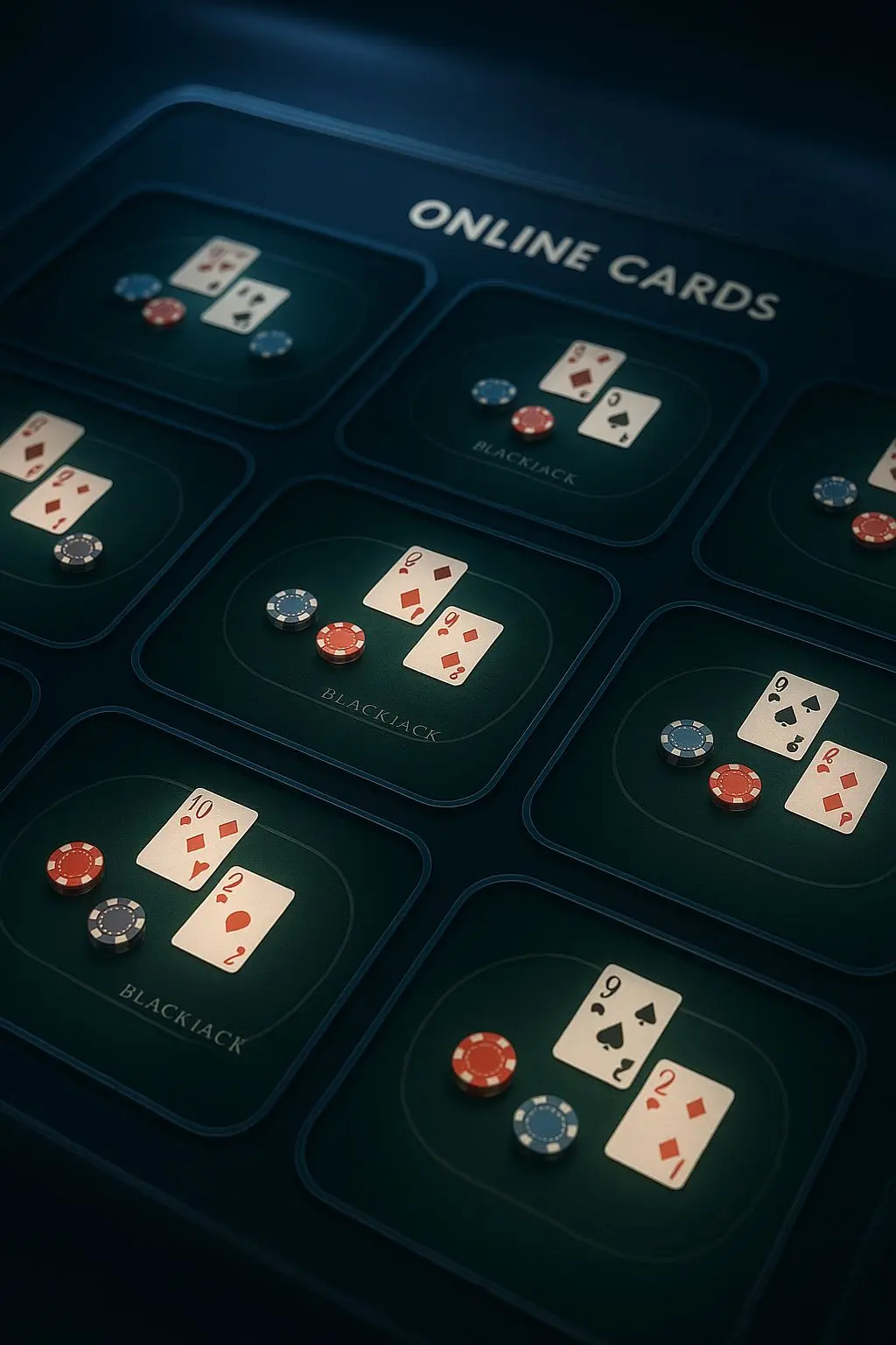 Online blackjack lobby with several table options and premium interface