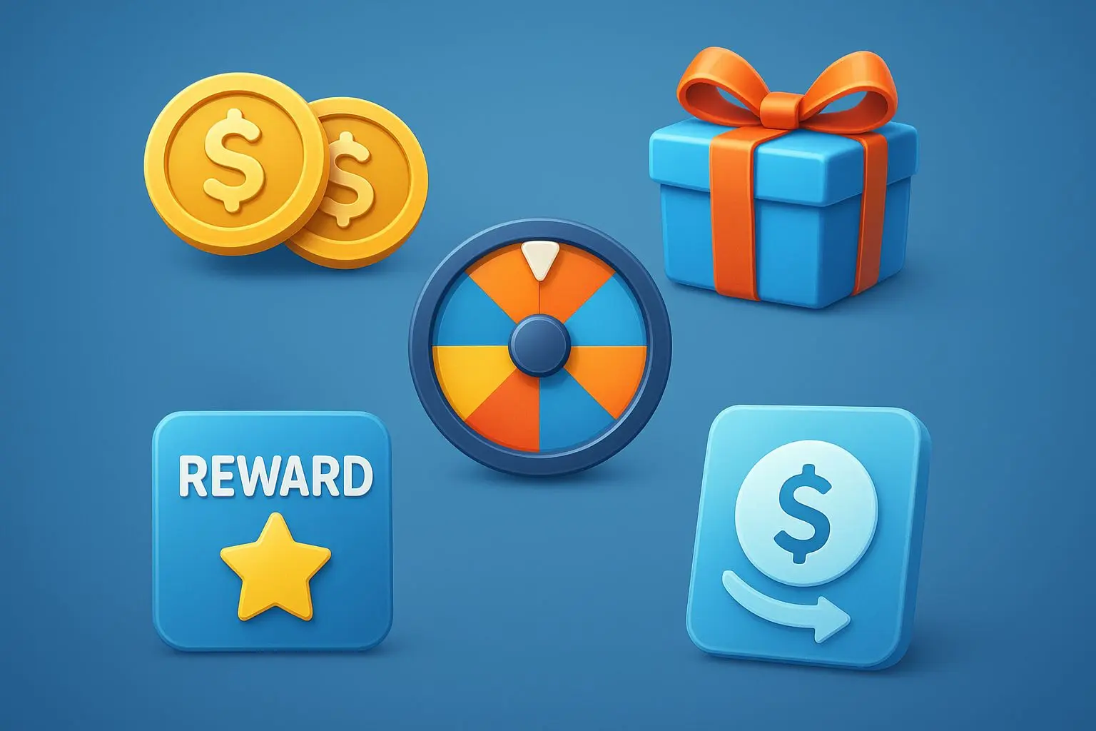 Illustratie van verschillende bonussoorten zoals free spins en stortingsbonus