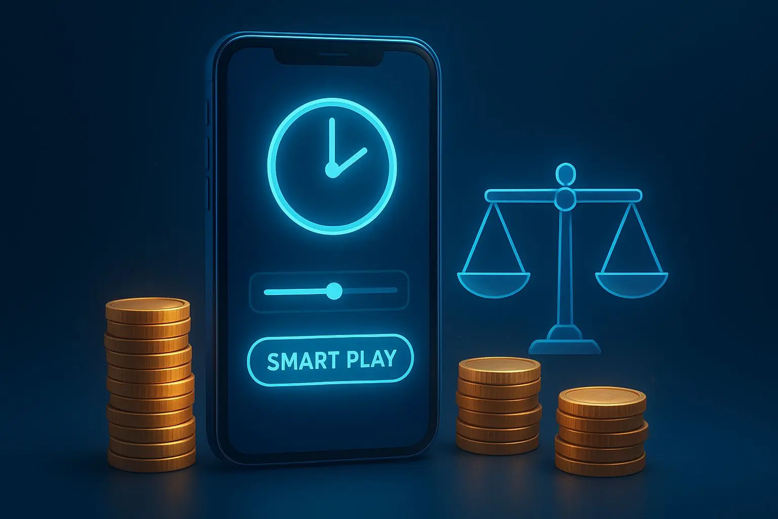 Smart play visual with coins, timer and mobile rewards
