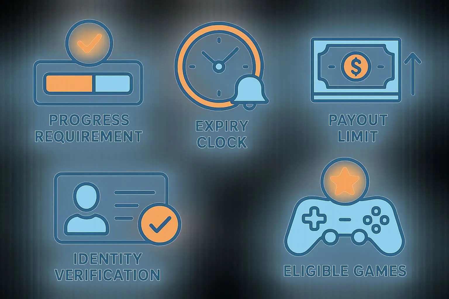 Infographic of key bonus terms including expiry limits and verification