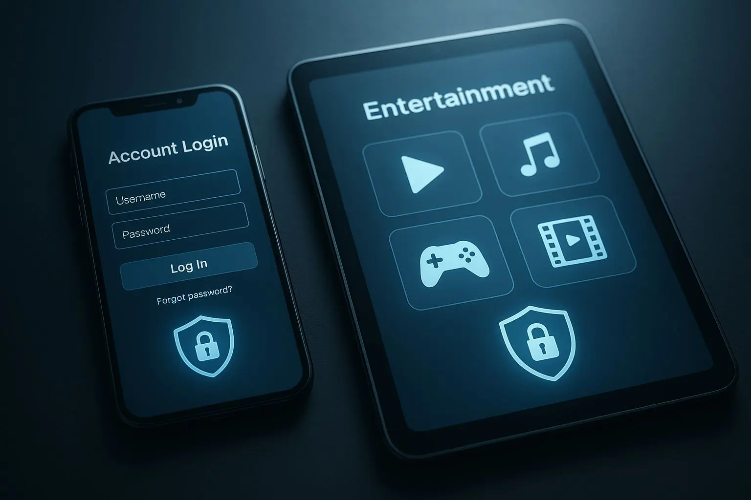 Mobile login on smartphone and tablet