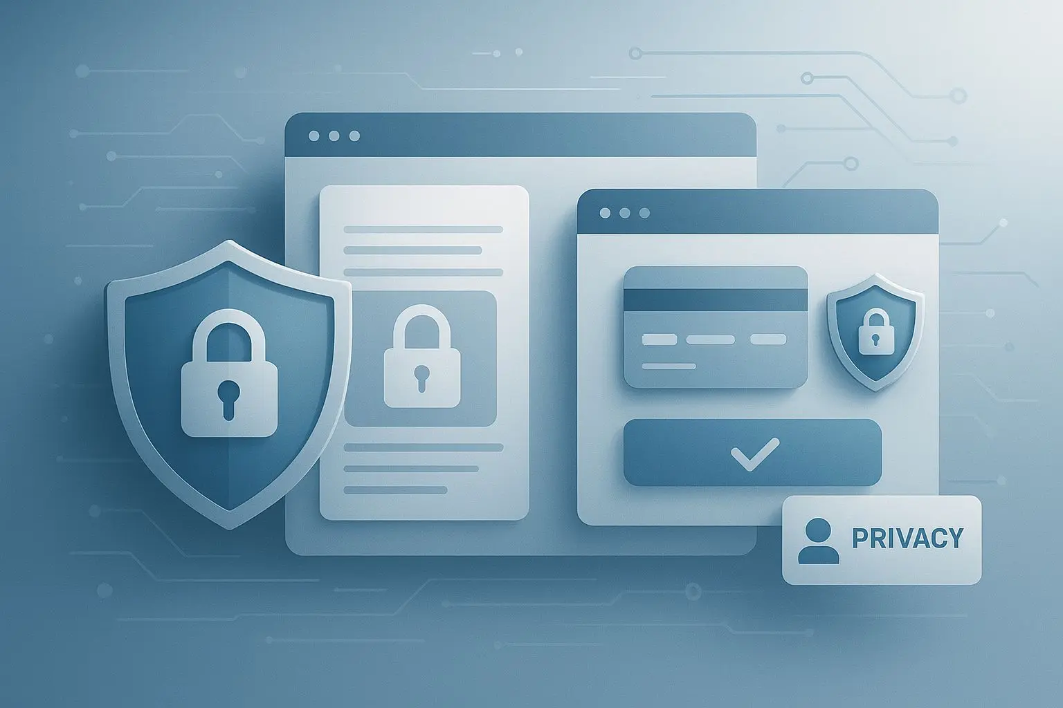 Security and data protection illustration for online platform terms and conditions