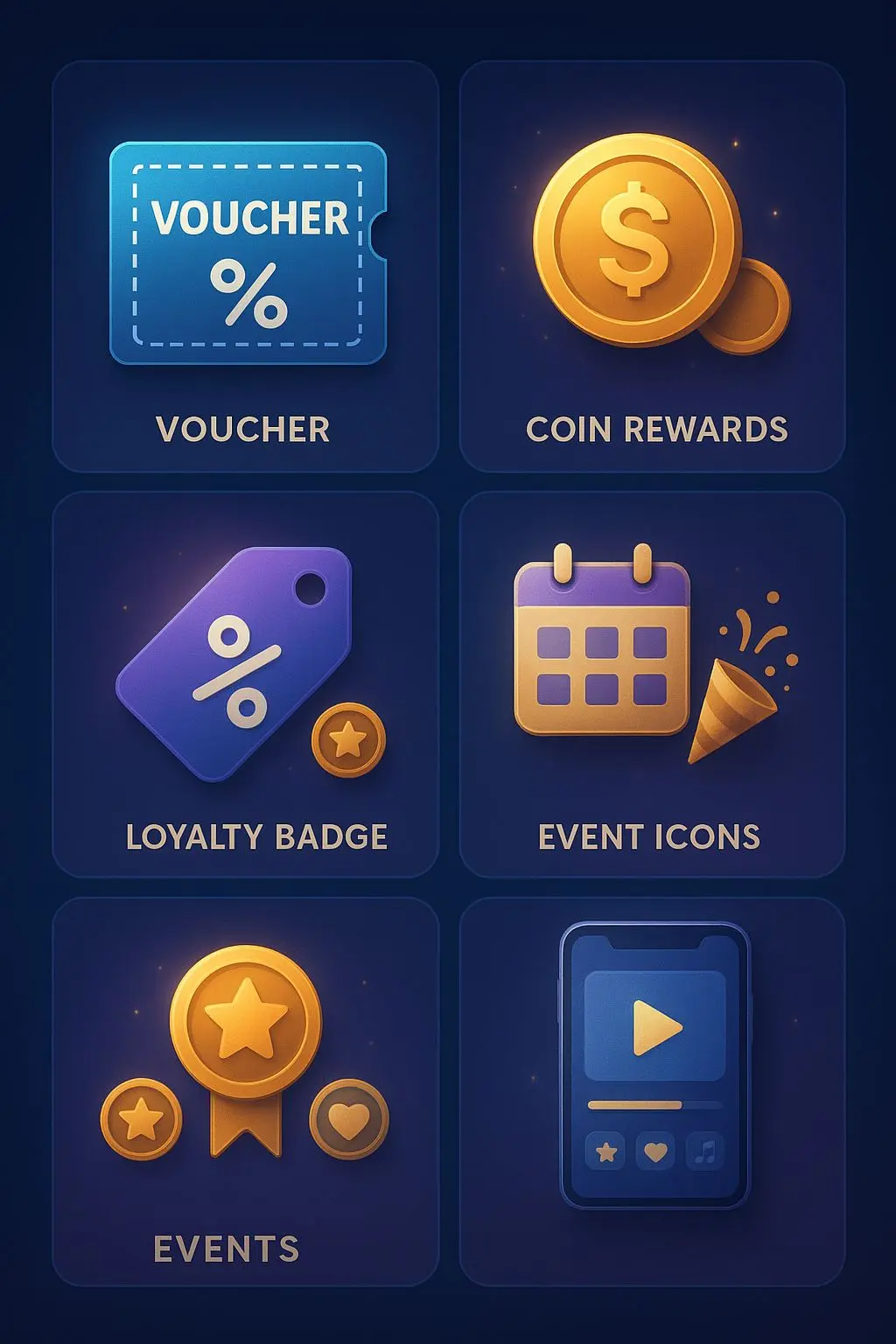 Comparison infographic of voucher and bonus categories