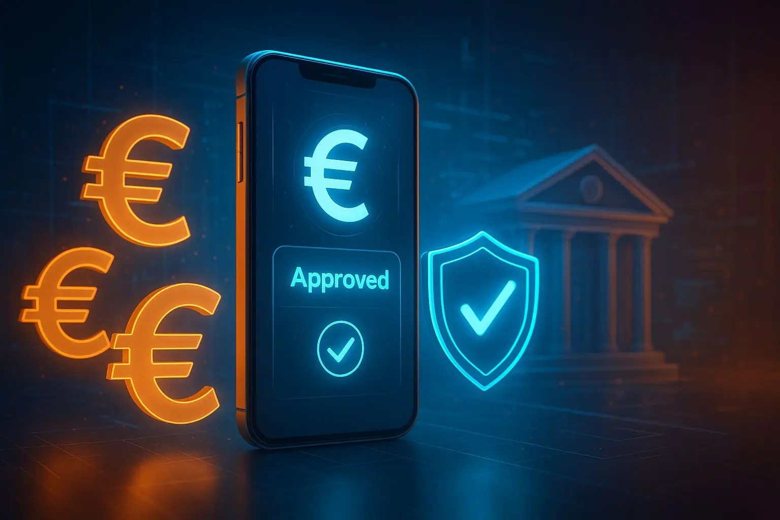 Fast and secure online payouts with euro and mobile banking visuals